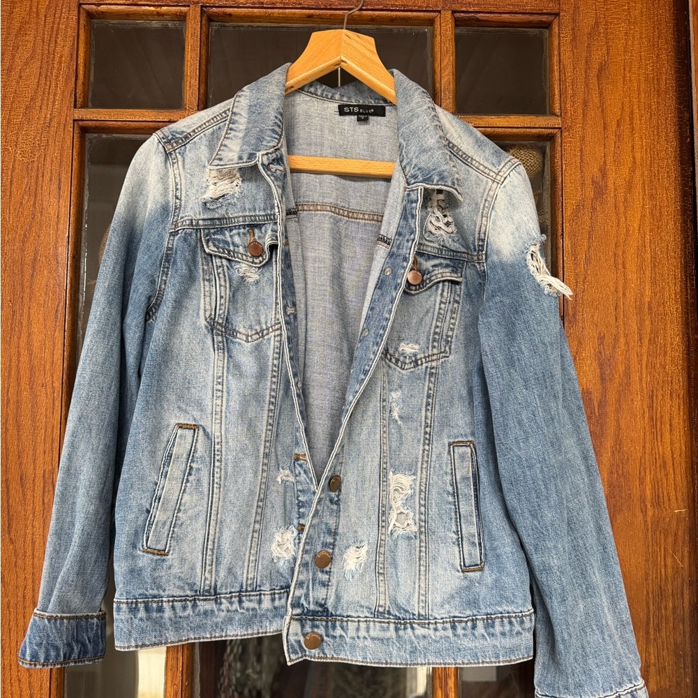 Distressed Light Blue Denim Jacket